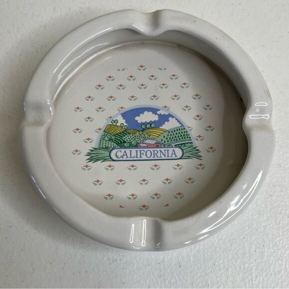 Vintage 80s California Souvenir Ashtray 4 Slot Tourist Universal Studios Cottage - Picture 10 of 10
